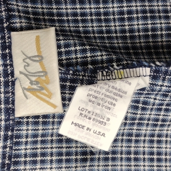 Toby Vintage Blue Multicolored Plaid High Waist Zipper Button Front Skort - Picture 7 of 12